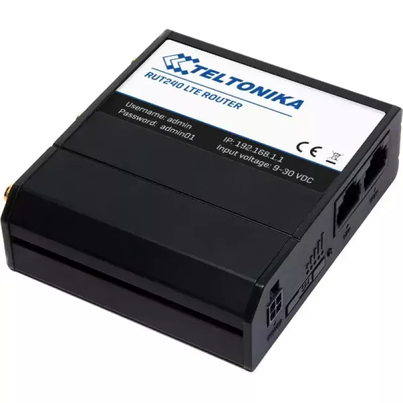 Mobiilside ruuter Teltonika RUT240 — 4G LTE, 3 välist antenni, 2 Fast Ethernet porti, Wi‑Fi 4 (802.11n) 150 Mbps