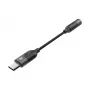 Mobiiltelefoni kaabel UNITEK M1204A USB C kuni 3,5 mm Must 0,1 m