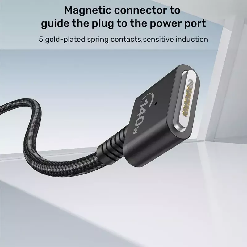 Toitekaabel UNITEK C14121BK-1M Must MagSafe 3 USB C 1m 28V 5A