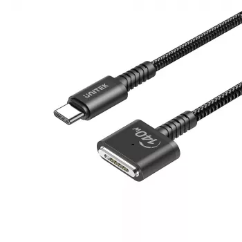 Toitekaabel UNITEK C14121BK-1M Must MagSafe 3 USB C 1m 28V 5A