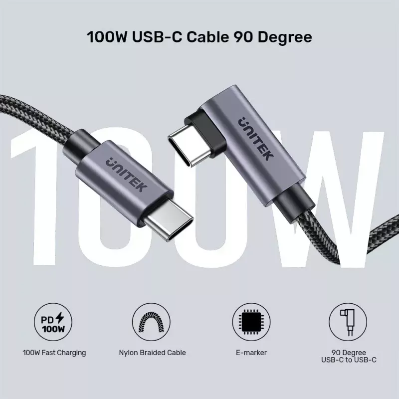 USB-kaabel UNITEK C14123BK-3M USB 2.0 USB C 3m must hall