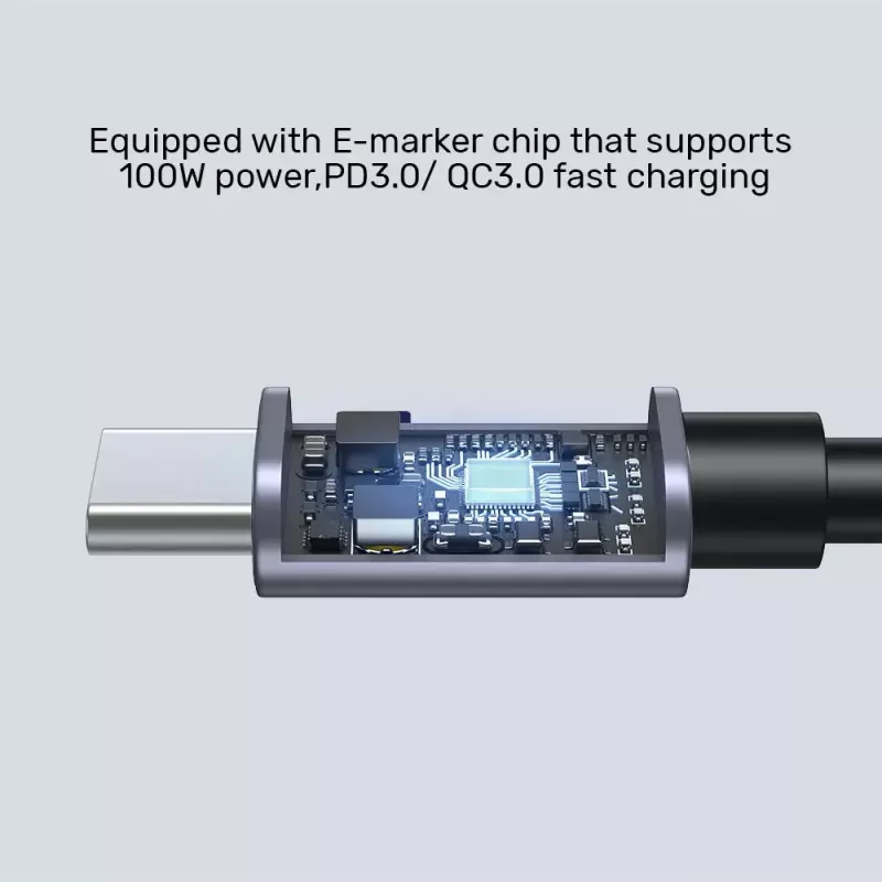 USB-kaabel UNITEK C14123BK-3M USB 2.0 USB C 3m must hall