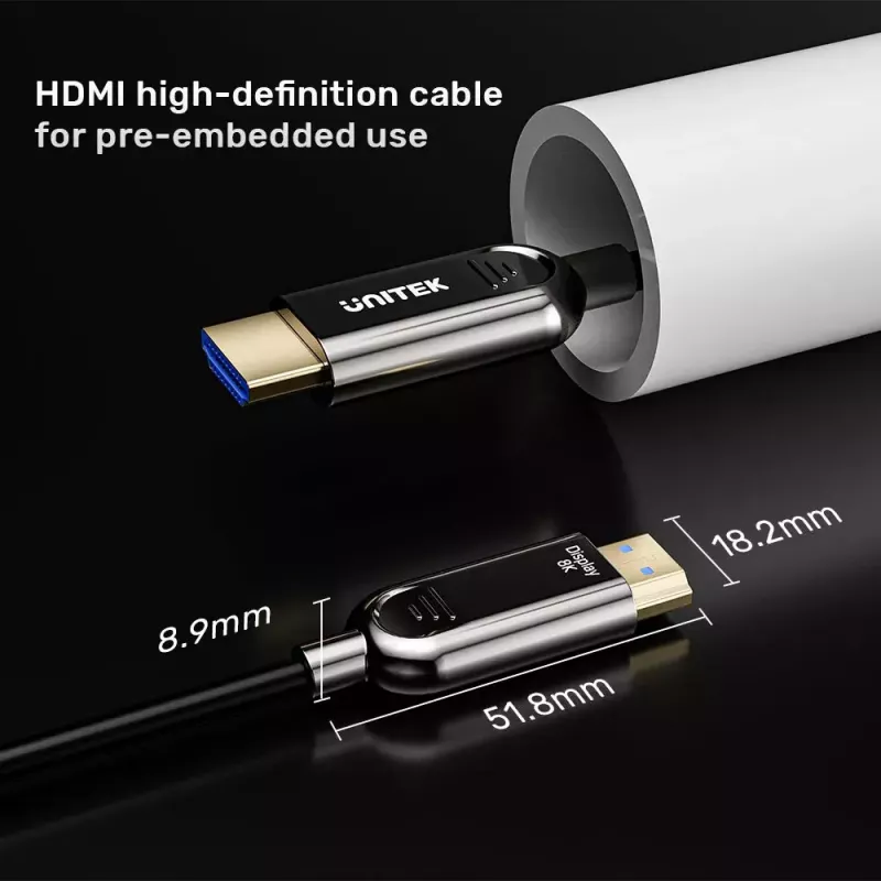 HDMI kaabel UNITEK C11085GY01-40M 40m 2.1 48 Gbit/s Must