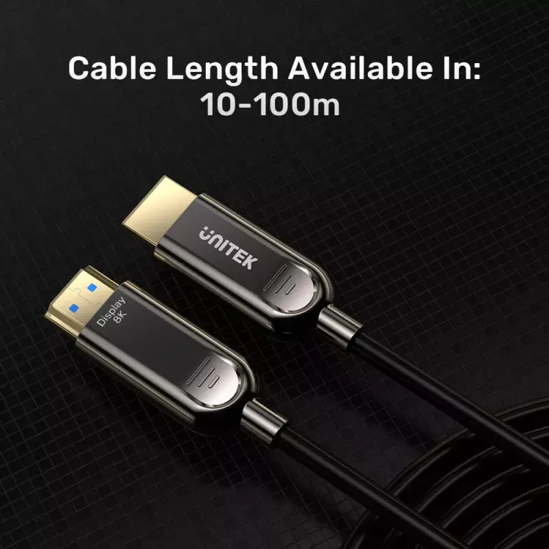 HDMI kaabel UNITEK C11085GY01-40M 40m 2.1 48 Gbit/s Must