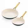 Praepannide komplekt 2 tk GreenPan Padova Reserve 20 cm ja 26 cm - roheline, mittenakkuvad kööginõud