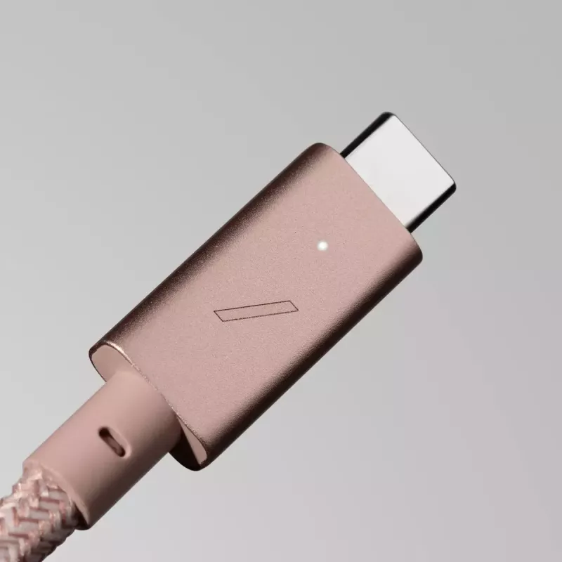 Native Union Belt Cable Pro USB-C – USB-C, 2,4 m, LED-ekraan, Rose