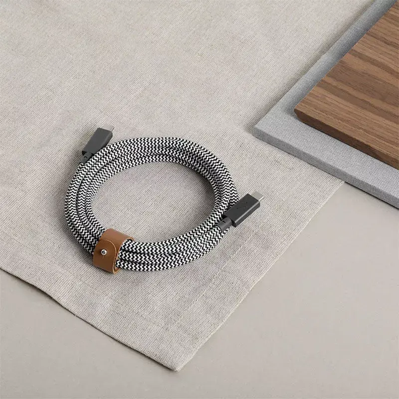 Native Union Belt Cable Pro USB-C – USB-C, 2,4 m, LED-ekraan, Rose