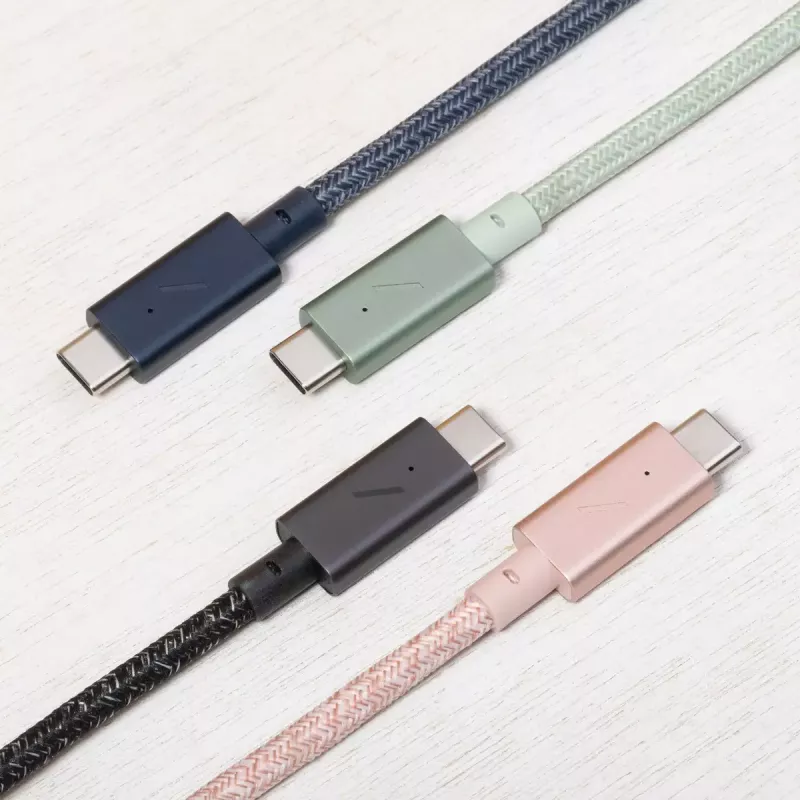 Native Union Belt Cable Pro USB-C – USB-C, 2,4 m, LED-ekraan, Rose