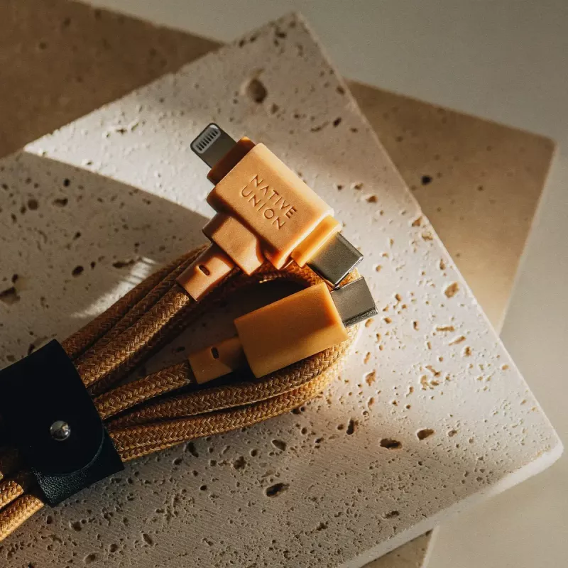 USB-C to USB-C / Lightning kaabel Native Union Belt kaabel Duo, 1.5 m, Roheline