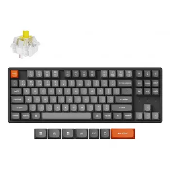 Mehaaniline klaviatuur Keychron K8 Max 80% (87 klahvi) Juhtmega USB + RF juhtmevaba + Bluetooth, RGB, must