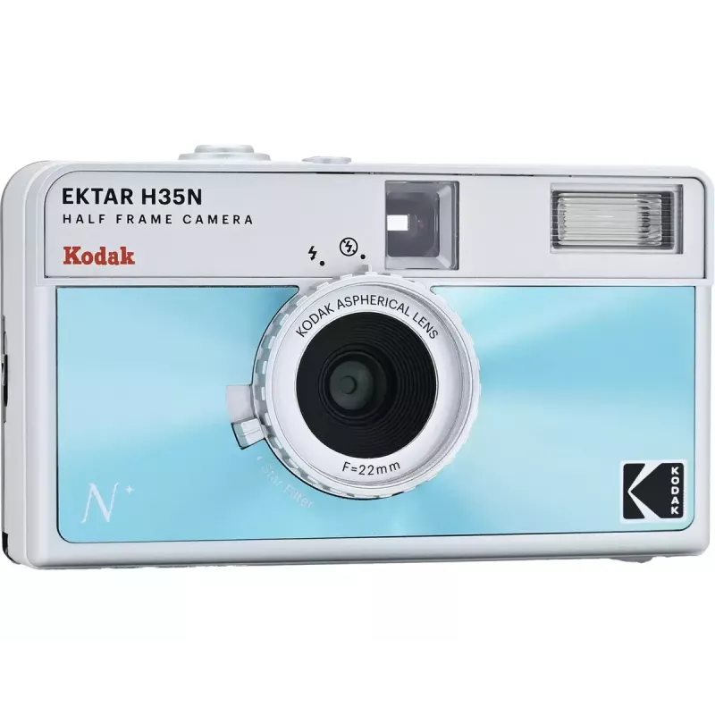 35mm filmikaamera Kodak EKTAR H35N Glazed Blue — lihtsalt suuna ja pildista, fikseeritud objektiiv