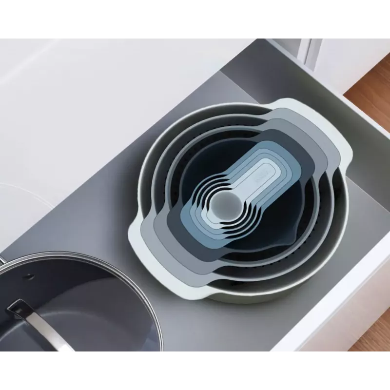 Komplekt Joseph Joseph Nest Stackable sinine hall 4,5L kauss 1,65L sõel