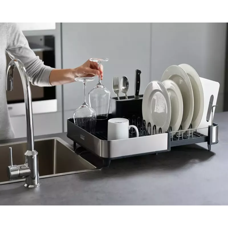 Nõudekuivatusrest Joseph Joseph Extend Steel Expandable Must Roostevaba Teras 527mm