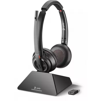 Peakomplekt ja laadimisalus POLY W8220 — juhtmevaba Bluetooth, supraauraalne, peapaelaga, 180 m leviulatus, 160 g, must