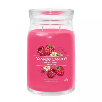 Vahaküünal Yankee Candle Cylinder Raspberry Crimson — Kõrgus 157 mm, Läbimõõt 93 mm, Kaal 567 g, 1 tk
