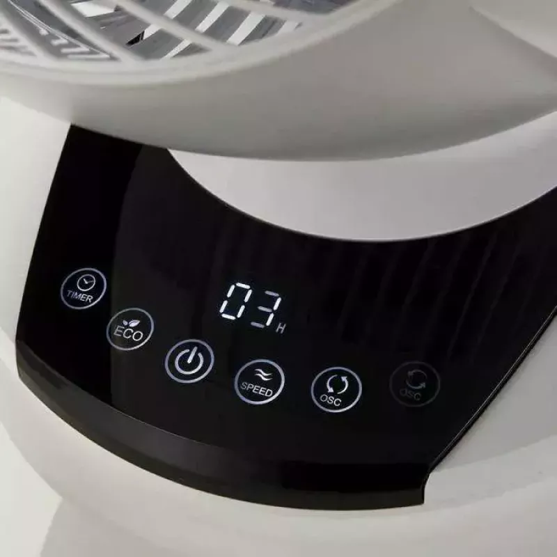 Meaco MeacoFan 1056 valge lauaventilaator — 12 kiirust, 23,5 W, AC 220–240 V