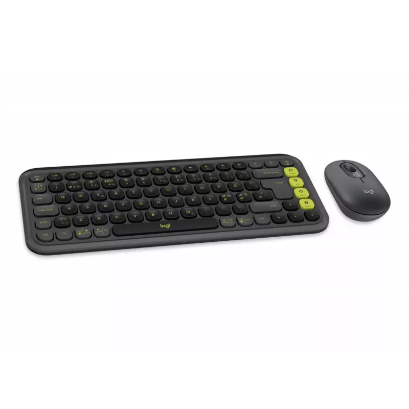 Klaviatuuri ja hiire komplekt Logitech POP Icon QZERTY Bluetooth Mini Graphite roheline