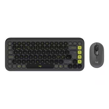 Klaviatuuri ja hiire komplekt Logitech POP Icon QZERTY Bluetooth Mini Graphite roheline