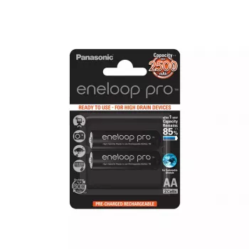 Laetav AA patarei Panasonic BK-3HCDE/2BE 2500mAh 1,2V, 2 tk