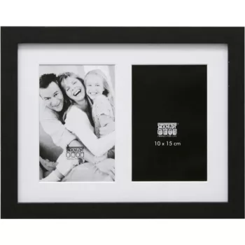 Deknudt S66KA2 galeriiraam kahele 10×15 fotole, puit must, passepartout’ga