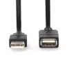 Nedis CCGL60010BK20 USB 2.0 pikenduskaabel, A-pistik A-pesale, 2 m, must