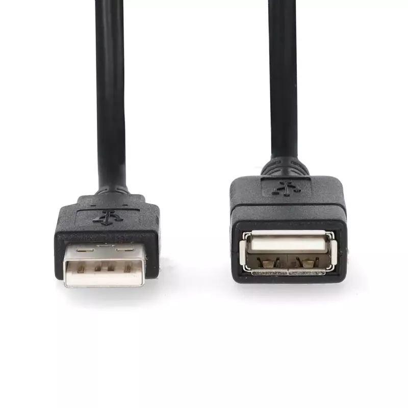 Nedis CCGL60010BK20 USB 2.0 pikenduskaabel, A-pistik A-pesale, 2 m, must