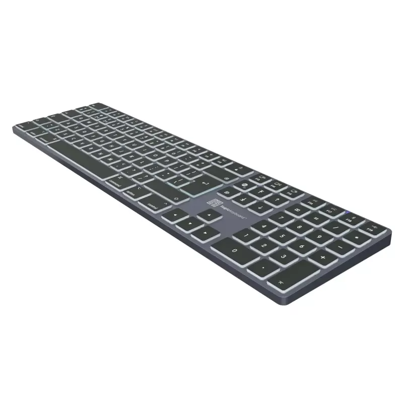 Klaviatuur LogicKeyboard SKB-TM-UK täissuuruses USB + Bluetooth, QWERTY UK inglise, titaan