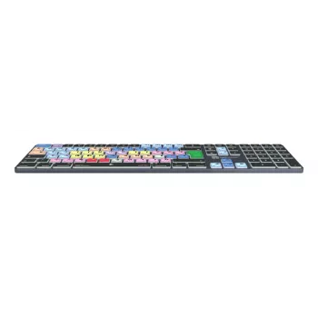 Täissuuruses Bluetooth-klaviatuur LogicKeyboard LKB-MCOM4-TM — QWERTY saksa paigutus, 109 klahvi, hall titaan