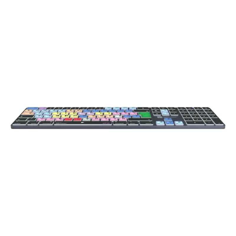Täissuuruses Bluetooth-klaviatuur LogicKeyboard LKB-MCOM4-TM — QWERTY saksa paigutus, 109 klahvi, hall titaan