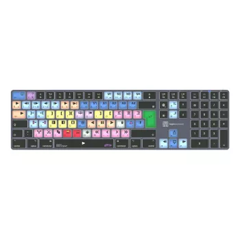 Täissuuruses Bluetooth-klaviatuur LogicKeyboard LKB-MCOM4-TM — QWERTY saksa paigutus, 109 klahvi, hall titaan