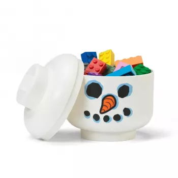 Storage Head Snowman mini, autor room copenhagen — LEGO-ga ühilduv mänguasja- ja klotsikorraldaja, valge