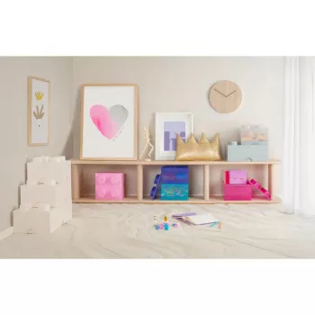 Hoiuklots 4 pealmise kaanega Glitter, room copenhagen — helesinine/läbipaistev LEGO-stiilis hoiukarp