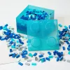 Hoiuklots 4 pealmise kaanega Glitter, room copenhagen — helesinine/läbipaistev LEGO-stiilis hoiukarp