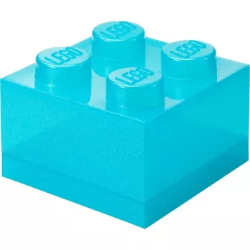Hoiuklots 4 pealmise kaanega Glitter, room copenhagen — helesinine/läbipaistev LEGO-stiilis hoiukarp