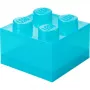 Hoiuklots 4 pealmise kaanega Glitter, room copenhagen — helesinine/läbipaistev LEGO-stiilis hoiukarp