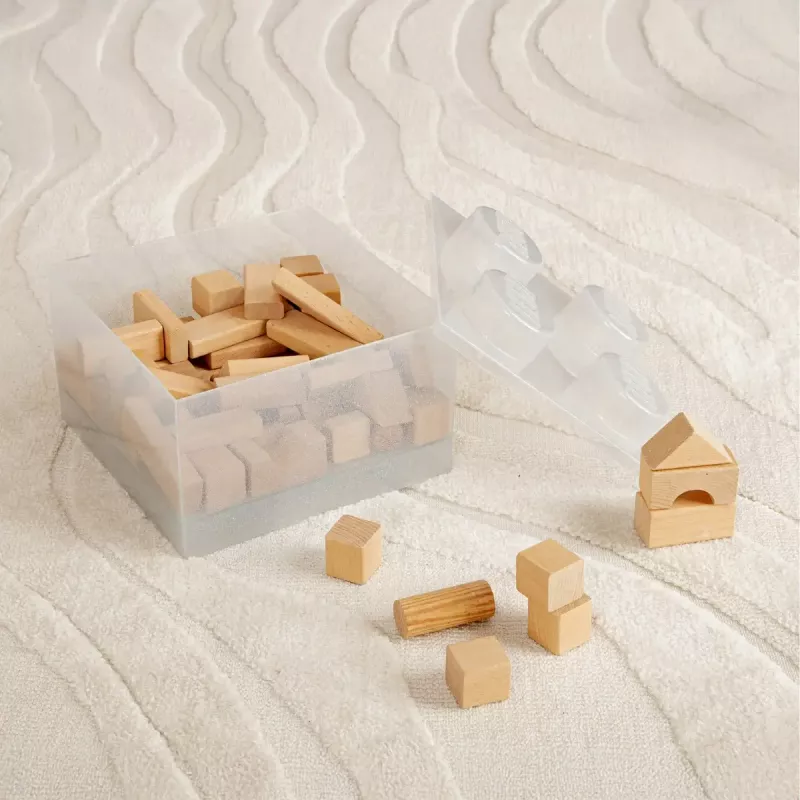 Säilituskivi 4 pealiskattega sädelev (läbipaistev), room copenhagen — LEGO-ga ühilduv hoiukarp, 4 nupuga, läbipaistev sädelev