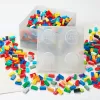Säilituskivi 4 pealiskattega sädelev (läbipaistev), room copenhagen — LEGO-ga ühilduv hoiukarp, 4 nupuga, läbipaistev sädelev