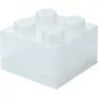 Säilituskivi 4 pealiskattega sädelev (läbipaistev), room copenhagen — LEGO-ga ühilduv hoiukarp, 4 nupuga, läbipaistev sädelev