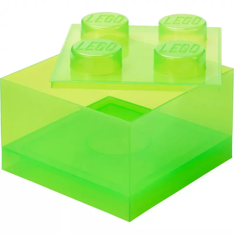 Säilitustellis 4 pealiskattega, poolläbipaistev (heleroheline/läbipaistev), room copenhagen – LEGO-ga ühilduv plastist säilitusanum