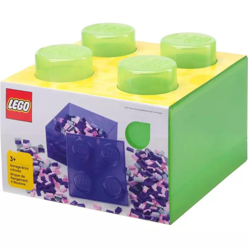 Säilitustellis 4 pealiskattega, poolläbipaistev (heleroheline/läbipaistev), room copenhagen – LEGO-ga ühilduv plastist säilitusanum