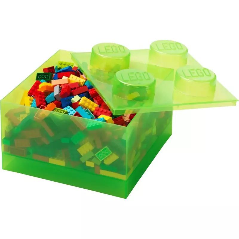Säilitustellis 4 pealiskattega, poolläbipaistev (heleroheline/läbipaistev), room copenhagen – LEGO-ga ühilduv plastist säilitusanum