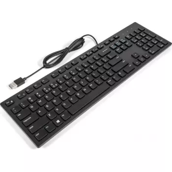 Juhtmega USB multimeediumklaviatuur Dell KB216 — 104 klahvi, põhipaigutus, USB-ühendus
