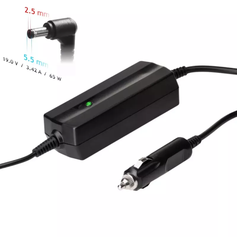 Akyga AK-ND-31 auto toiteadapter Asus / Toshiba sülearvutitele, 65 W, 19 V / 3,42 A, 5,5 x 2,5 mm, 12 V sisend