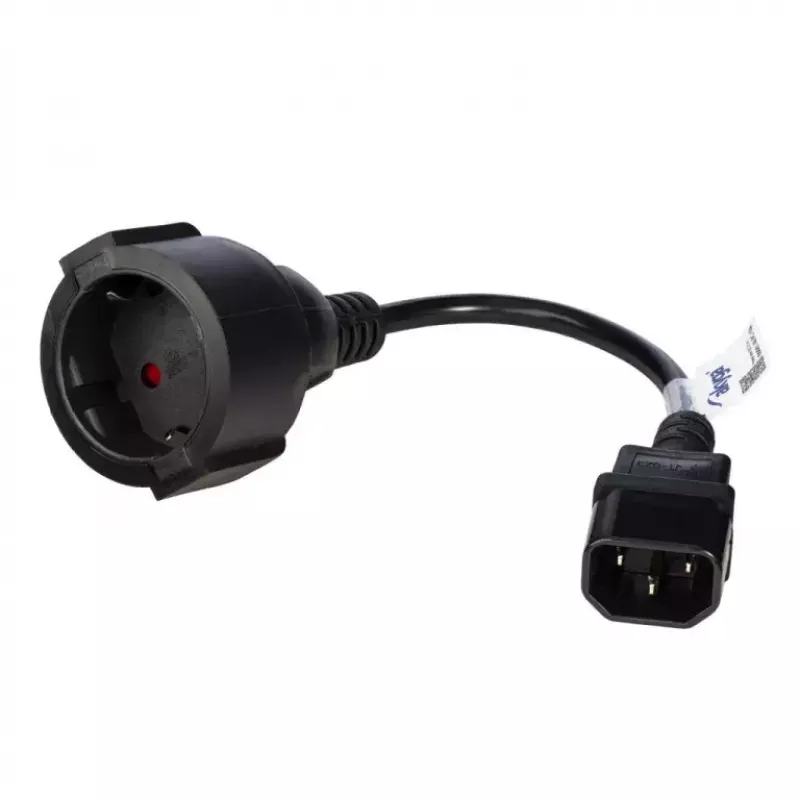Toitekaabel Akyga AK-PC-10A — CEE7/4 IEC-le, 0,15 m, 10 A, 250 V, must