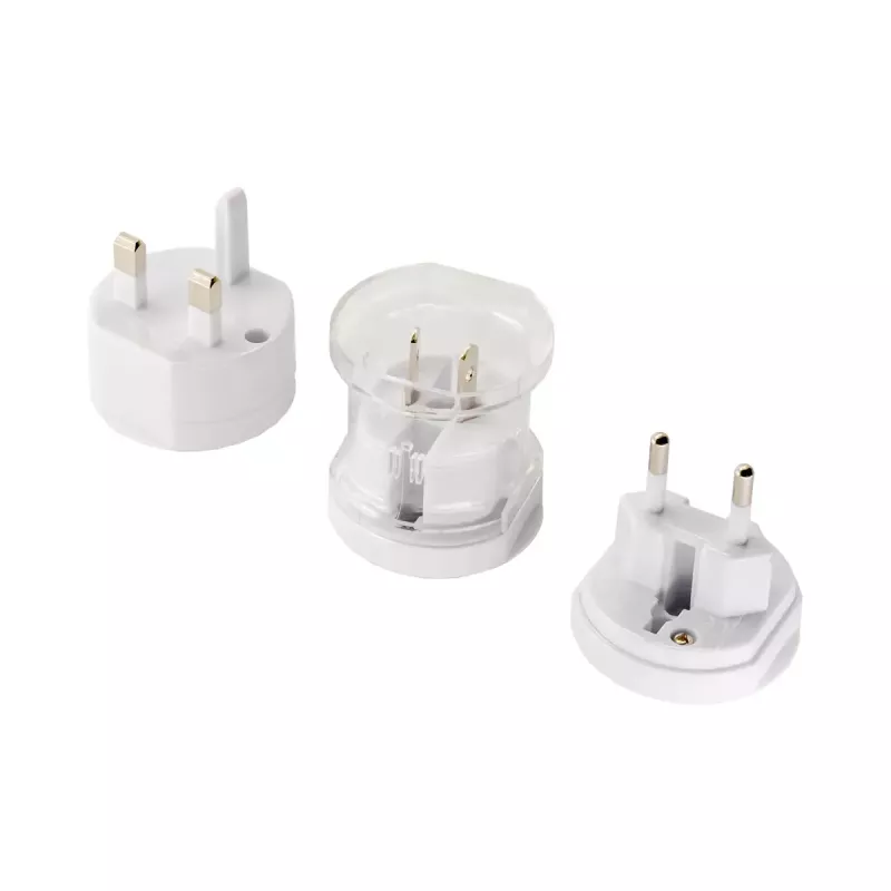 Toiteadapter Akyga AK-AD-61 — siseruumides kasutamiseks 110–240 V, kompaktne valge 48×48×86 mm