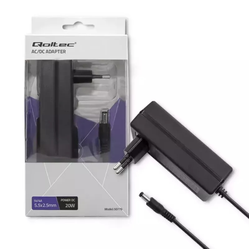 Toiteadapter Qoltec 50779 sisetingimustesse 20 W must