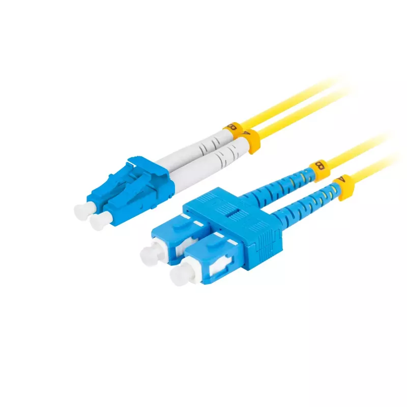 Kiudoptiline kaabel LANBERG FO-SULU-SD11-0020-YE, 2 m, G.657.A1, SC kuni LC, kollane
