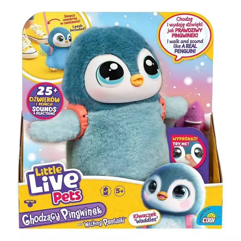 Interaktiivne mänguasi Cobi Little Live Pets Kõndiv Pingviin Kiwaczek MO-26535, patareitoitega kõndiv lemmikloom