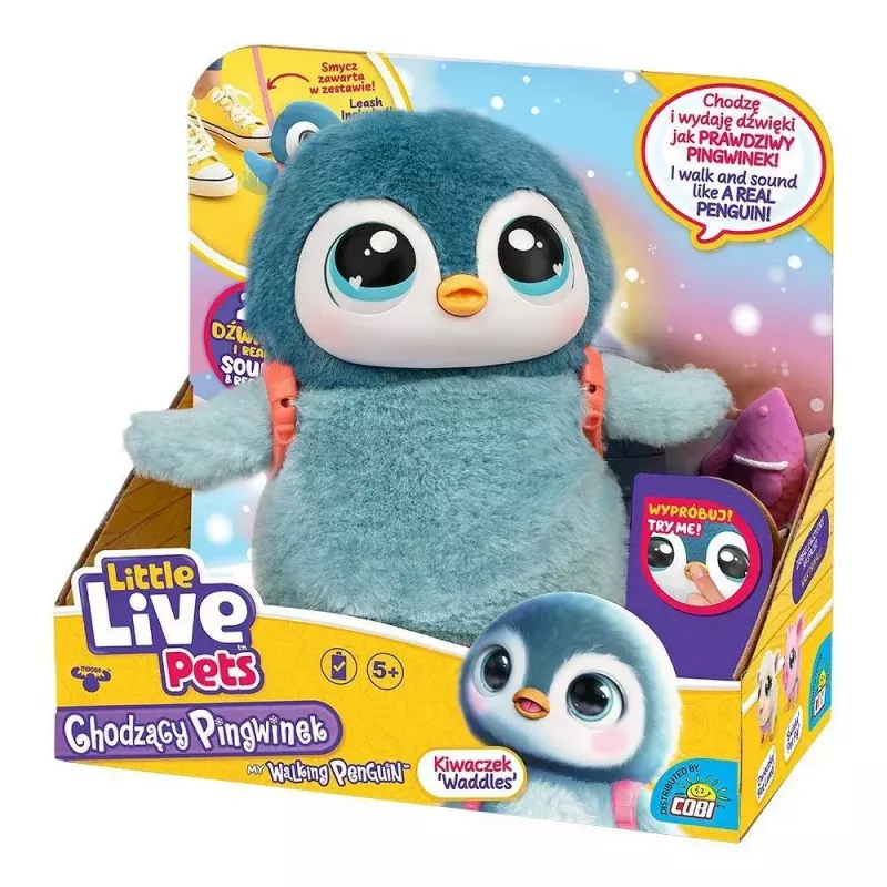 Interaktiivne mänguasi Cobi Little Live Pets Kõndiv Pingviin Kiwaczek MO-26535, patareitoitega kõndiv lemmikloom