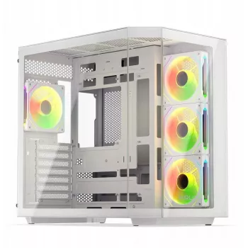 ATX keskmise torniga korpus KRUX Empero ARGB Valge KRXD014 koos ARGB ventilaatoritega